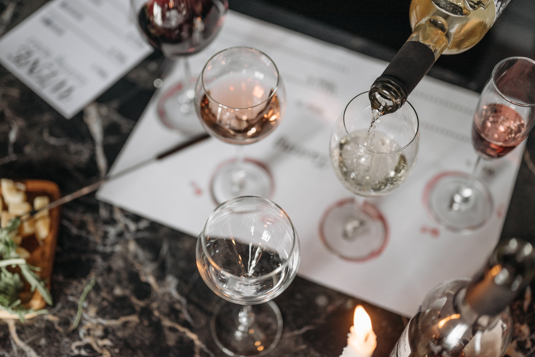 Clear Wine Glass on Table